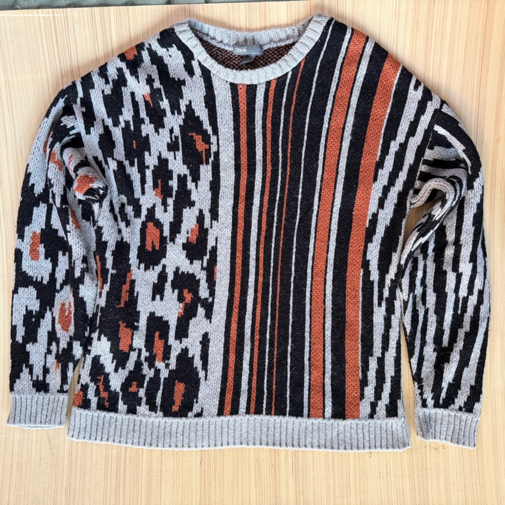 ASOS Multicolor Patterned Crewneck Sweater